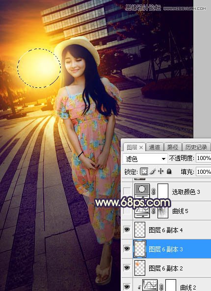 ps給公園外景人像添加夕陽光效效果