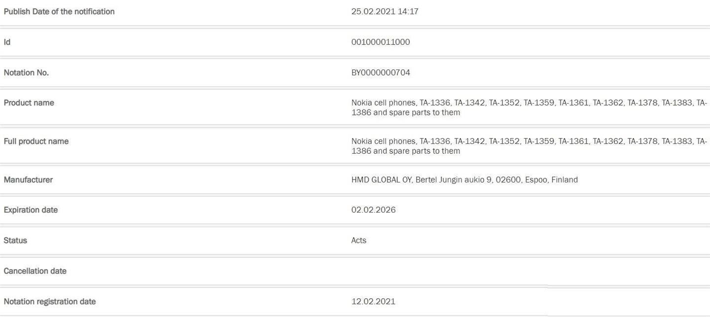 俄羅斯官方認證泄露：諾基亞將一口氣推出大量新機