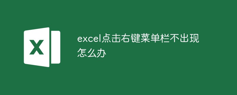 excel點擊右鍵菜單欄不出現怎么辦