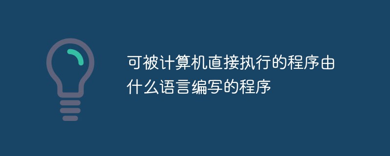 可被計算機直接執行的程序由什么語言編寫的程序