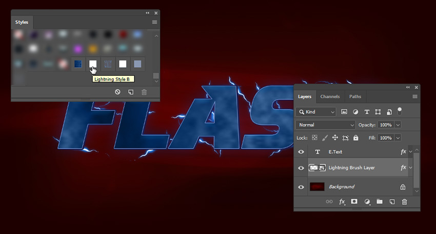 ps制作時尚炫酷的雷電文字效果