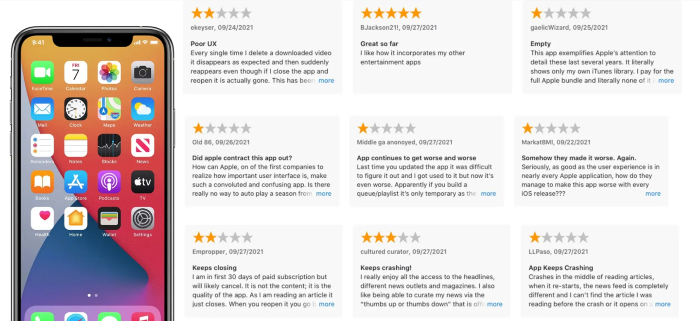 蘋果已允許用戶在 App Store 對 iPhone 預裝 App 進行打分評價-站長資訊網