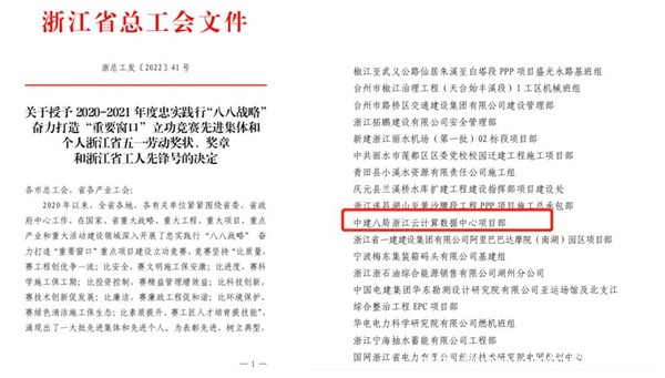 “浙江省工人先鋒號”云計算數據中心項目：助推數字浙江高速發展