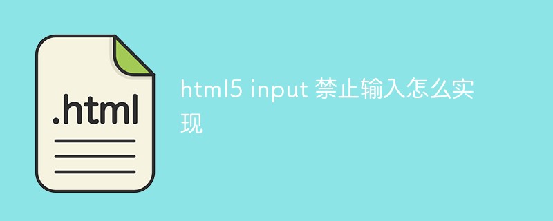 html5 input 禁止輸入怎么實現