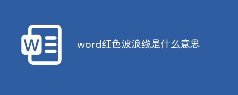 word紅色波浪線是什么意思